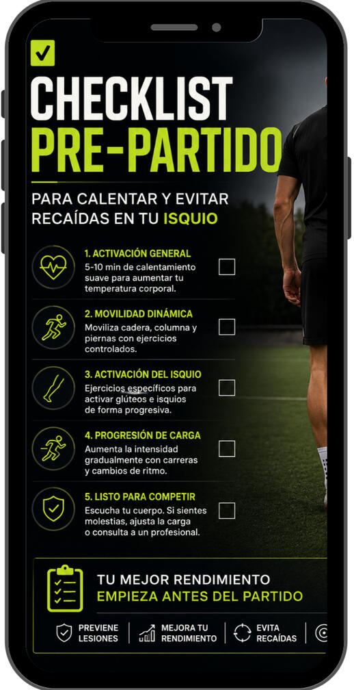 Obtén la Checklist Pre-Partido: Evita Recaídas